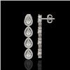 Image 2 : 5.22 ctw Pear Cut Diamond Micro Pave Earrings 18K White Gold - REF-727N2F