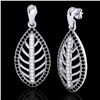 Image 2 : 2 ctw Micro Pave Black & VS/SI Diamond Designer Earrings 18k White Gold - REF-170M9G