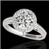 Image 1 : 1.3 ctw Certified Diamond Solitaire Halo Ring 10k 2Tone Gold - REF-184R8K