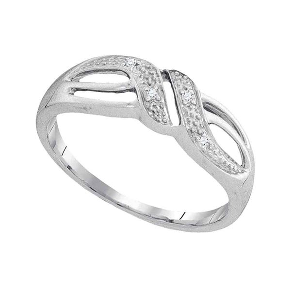 Round Diamond Band Ring .02 Cttw 10KT White Gold