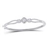 Baguette Diamond Bangle Bracelet 3/4 Cttw 14KT White Gold