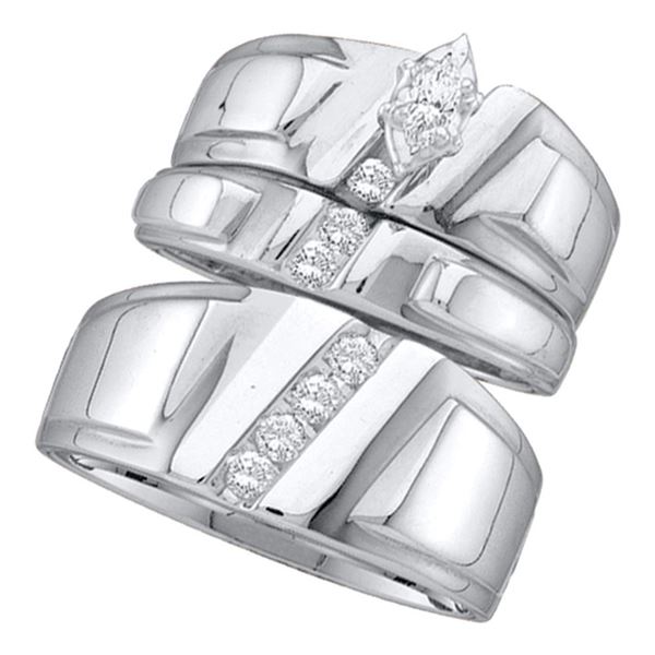 Solitaire Matching Wedding Set 1/4 Cttw 14KT White Gold