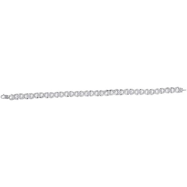 Round Diamond XOXO Bracelet 1 Cttw 10KT White Gold