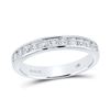 Image 1 : Round Diamond Single Row Channel-set Wedding Band 1/2 Cttw 14KT White Gold