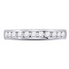 Image 2 : Round Diamond Single Row Channel-set Wedding Band 1/2 Cttw 14KT White Gold