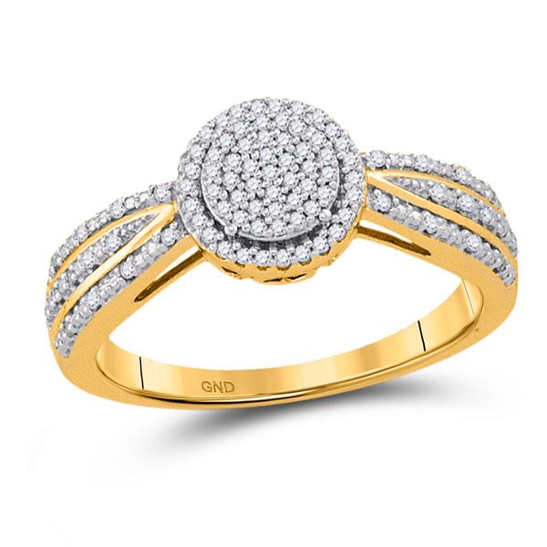 Round Diamond Circle Cluster Ring 1/5 Cttw 10KT Yellow Gold
