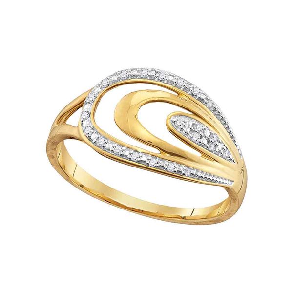 Round Diamond Oval Fashion Ring 1/20 Cttw 10KT Yellow Gold