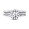 Image 2 : Bridal Wedding Ring Band Set 1-1/2 Cttw 14KT White Gold