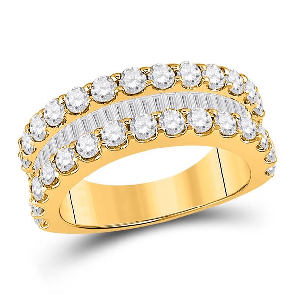 Baguette Diamond Anniversary Ring 2-5/8 Cttw 14KT Yellow Gold