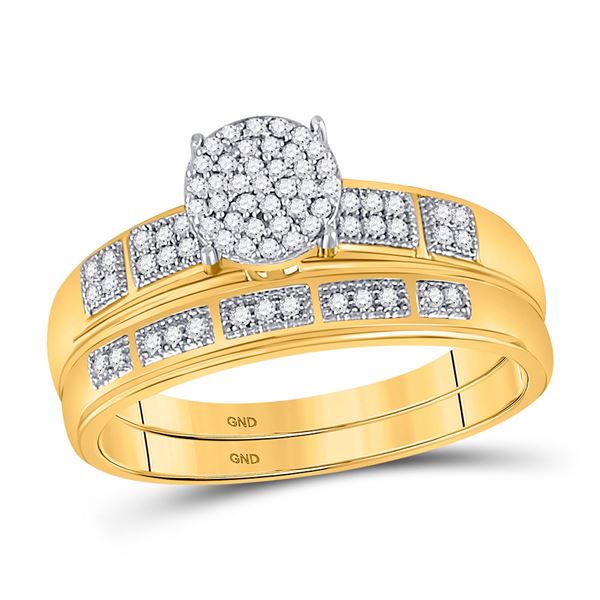 Diamond Bridal Wedding Ring Band Set 1/5 Cttw 10KT Yellow Gold