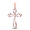 Image 1 : Round Diamond Gothic Cross Pendant 1/3 Cttw 10KT Rose Gold