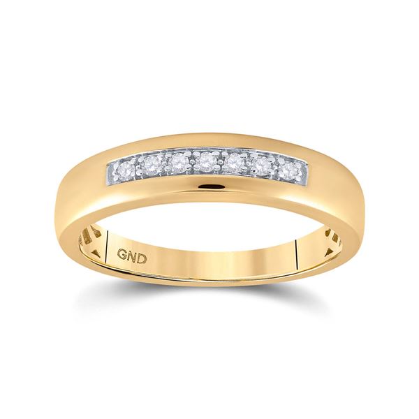 Round Diamond Single Row Wedding Band 1/10 Cttw 10KT Yellow Gold