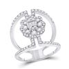 Image 1 : Baguette Diamond Negative Space Cluster Ring 1-1/5 Cttw 14KT White Gold