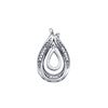 Round Diamond Teardrop Pendant 1/20 Cttw 10KT White Gold