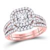 Bridal Wedding Ring Band Set 1-1/2 Cttw 14KT Rose Gold