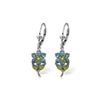 Genuine 2.12 ctw Blue Topaz & Peridot Earrings 14KT White Gold - REF-42K4V