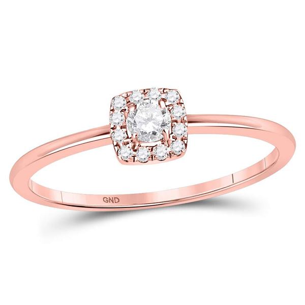 Round Diamond Solitaire Stackable Band Ring 1/5 Cttw 10KT Rose Gold