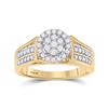 Image 1 : Round Diamond Flower Cluster Ring 1/2 Cttw 14KT Yellow Gold
