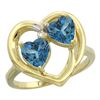 2.60 CTW London Blue Topaz & London Blue Topaz Ring 14K Yellow Gold - REF-34F5N