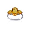 Genuine 3.5 ctw Citrine Ring 14KT White Gold - REF-37R7P