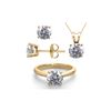 14K Yellow Gold SET 3.0CTW Natural Diamond Ring, Earrings, Necklace - REF-759X8F
