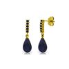 Genuine 7 ctw Sapphire Earrings 14KT Yellow Gold - REF-32V3W