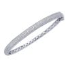 Round Diamond Pave Bangle Bracelet 2 Cttw 14KT White Gold