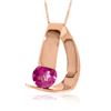 Genuine 1 ctw Pink Topaz Necklace 14KT Rose Gold - REF-50W7Y