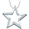 Round Diamond Star Outline Pendant 1/10 Cttw 10KT White Gold
