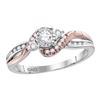 Diamond Solitaire Bridal Wedding Engagement Ring 1/4 Cttw 14KT Two-tone Gold