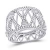Round Diamond Modern Fashion Band Ring 1 Cttw 14KT White Gold