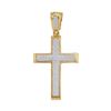 Image 1 : Round Diamond Roman Cross Charm Pendant 1/2 Cttw 10KT Yellow Gold