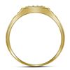 Image 2 : Round Diamond Square Cluster Ring 1/4 Cttw 10KT Yellow Gold