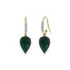 Image 1 : Genuine 25.98 ctw Green Sapphire Corundum & Diamond Earrings 14KT Yellow Gold - REF-58N2R