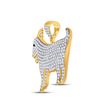 Image 2 : Round Diamond Goat Animal Charm Pendant 2-7/8 Cttw 10KT Yellow Gold