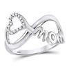 Image 1 : Round Diamond Mom Infinity Heart Ring 1/20 Cttw 10KT White Gold