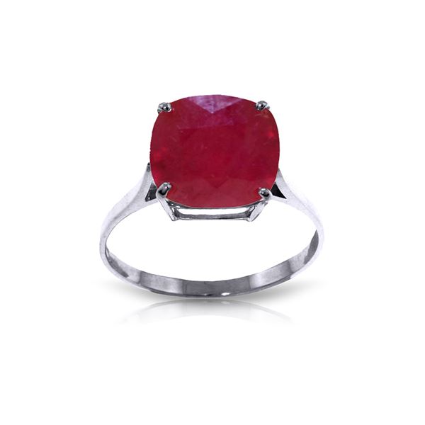 Genuine 6.75 ctw Ruby Ring 14KT White Gold - REF-70W6Y