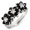 Image 1 : FINE 1.25ct ACA CERTIFIED WHITE & BLACK DIAMOND RING