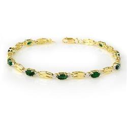 FINE 2.70ctw ACA CERTIFIED EMERALD TENNIS BRACELET GOLD