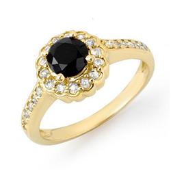 ACA CERTIFIED 1.0ct WHITE & BLACK DIAMOND RING 14K GOLD