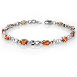 BRACELET 3.51ctw CERTIFIED DIAMOND & ORANGE SAPPHIRE