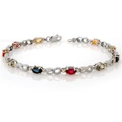 BRACELET 3.51ctw ACA CERTIFIED DIAMOND & MULTI-SAPPHIRE