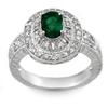 Image 1 : ACA CERTIFIED 1.58ctw DIAMOND & EMERALD RING WHITE GOLD