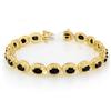 Image 1 : ACA CERTIFIED 12.0ct BLUE SAPPHIRE TENNIS BRACELET GOLD