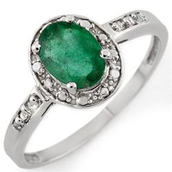 FINE 0.85ctw ACA CERTIFIED DIAMOND & EMERALD RING