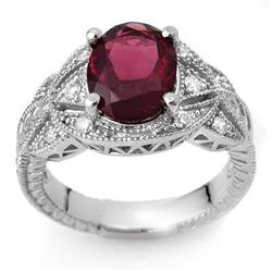 FINE 3.25ctw CERTIFIED DIAMOND & PINK TOURMALINE RING