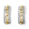 Image 1 : ACA CERTIFIED 0.66ctw DIAMOND EARRINGS IN TWO-TONE GOLD