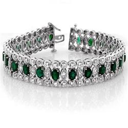 FINE 14.50ctw ACA CERTIFIED DIAMOND & EMERALD BRACELET