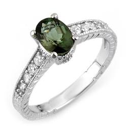 RING 1.25ctw ACA CERTIFIED DIAMOND & GREEN TOURMALINE