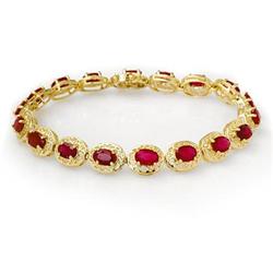 ACA CERTIFIED 12.75ctw RUBY BRACELET IN YELLOW GOLD